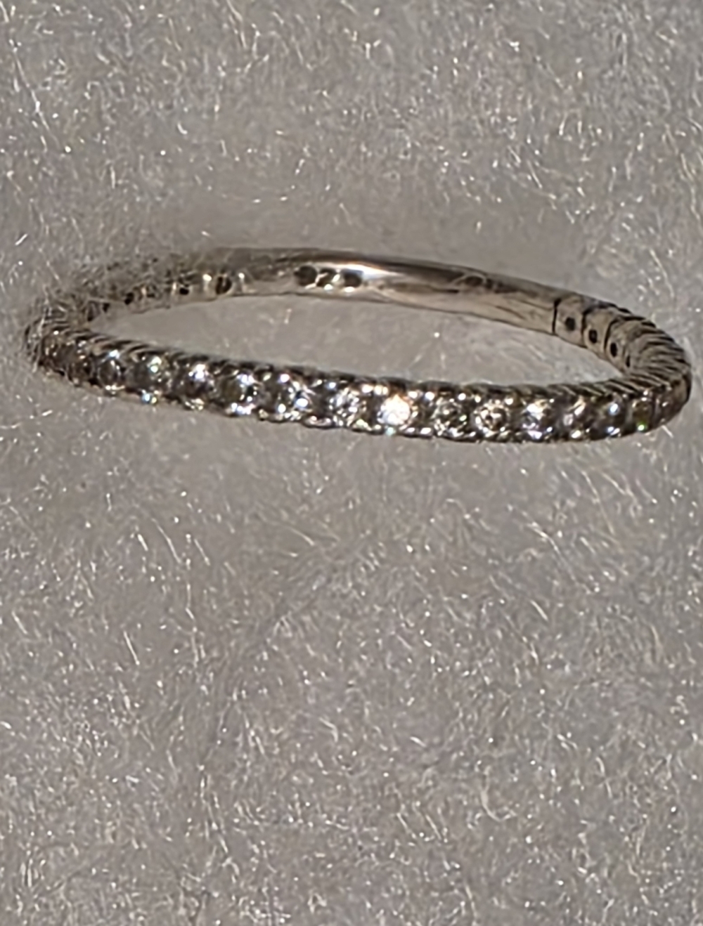 Delicate Sterling Silver 925 And CZ Pavé Eternity Ring size 8